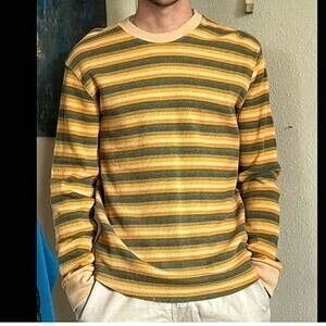 NWOT Urban Outfitters| 90's Y2K Thermal Striped Long Sleeve| Men's Small